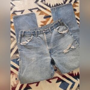 80S SEARS SPORTSMAN JEANS RAW DENIM STRAIGHT LEG